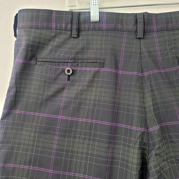 Nike Golf Mens Plaid Shorts Purple Gray Checkered Performance Fit Size 40 - Picture 5 of 12